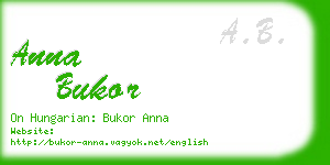 anna bukor business card